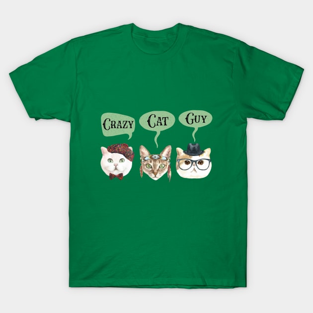 Crazy Cat Guy T-Shirt by EmmaFifield